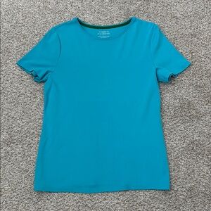 Talbots Women's Teal Pima Cotton Short Sleeve Tee.